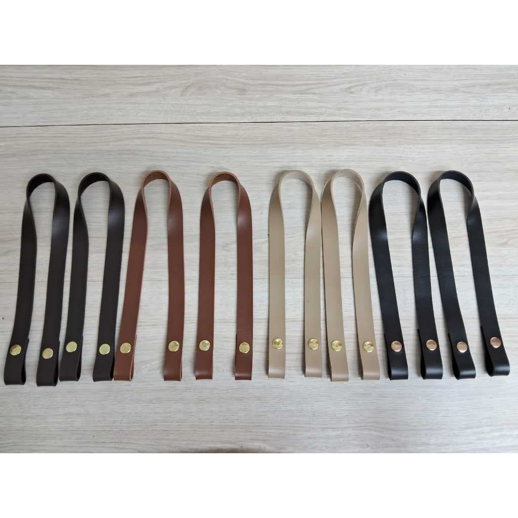 Par de Alças de ombro com botão de pressão em couro montana (ecológico)