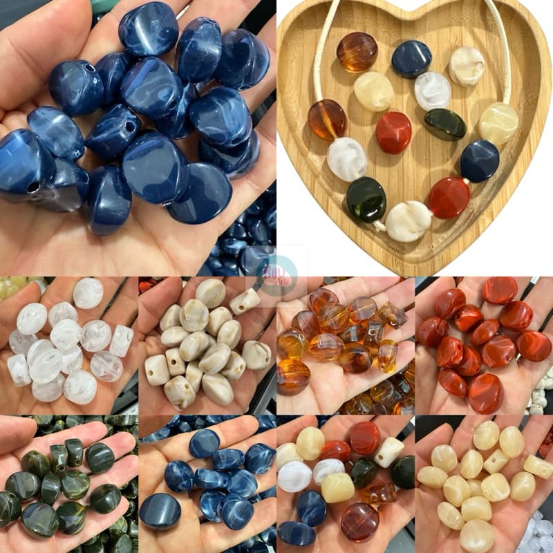 20pçs Contas Entremeios Sextavada em Resina 16x19mm