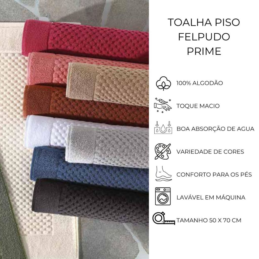 KITS 1 A 4 Tapete Toalha Piso Banheiro Tecido Felpudo Super Macio Algodão 50x70cm Piso Prime Dohler
