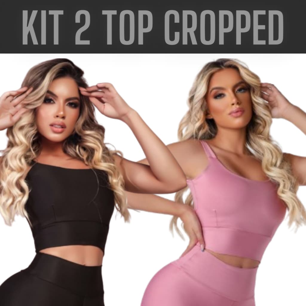 Kit 2 Cropped Fitness Feminino Top Academia Com Bojo Removível