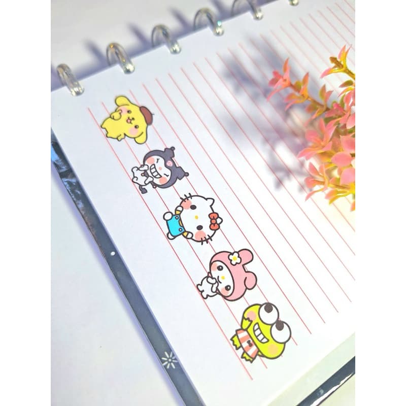 Refil de folhas para Caderno de Disco Inteligente Sanrio 01 Hello Kitty My Melody Kuromi A5 Médio e Grande