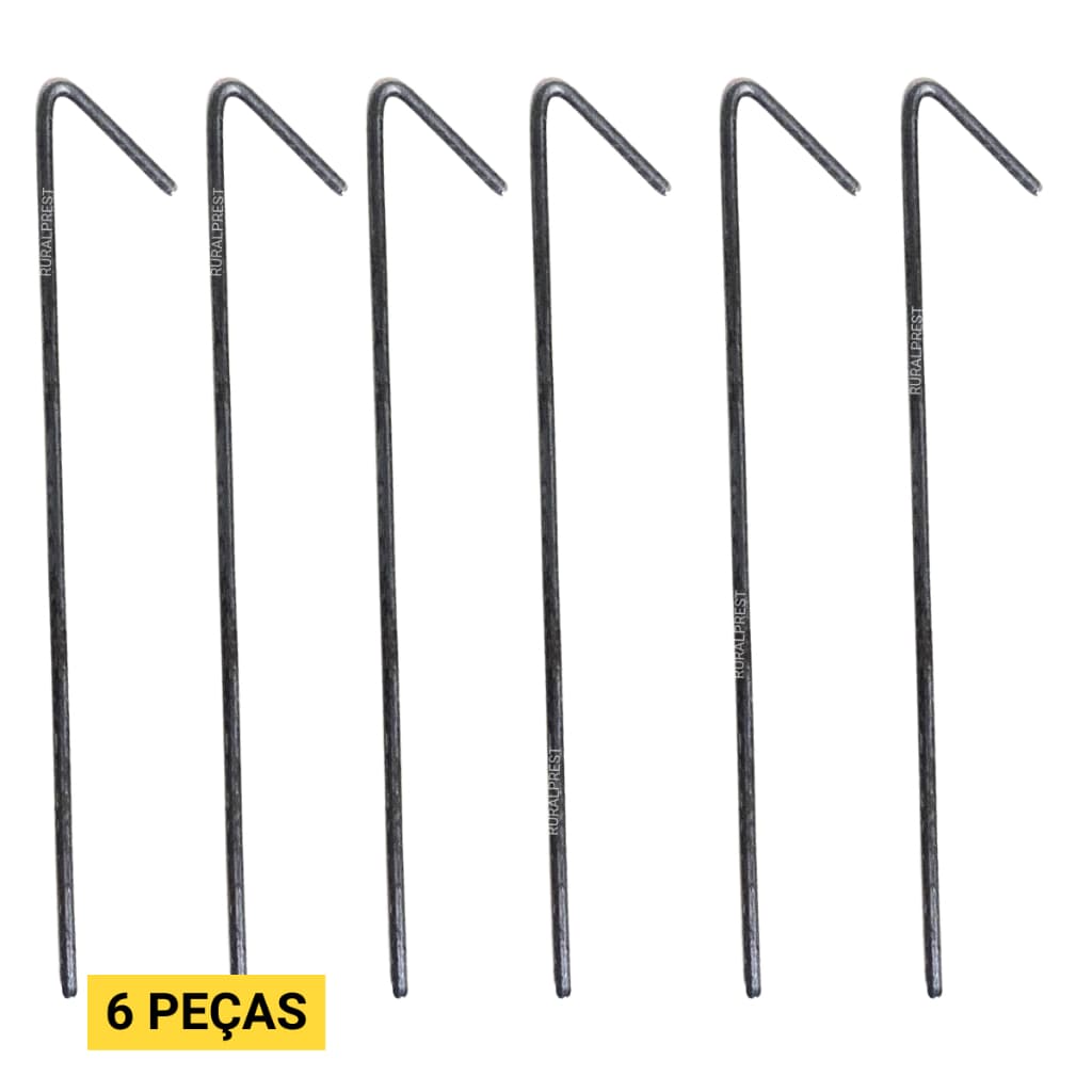 Kit 6 Estacas De Fixação Ferrinho Quadra Beach Tennis- Futevôlei- Vôlei de Praia