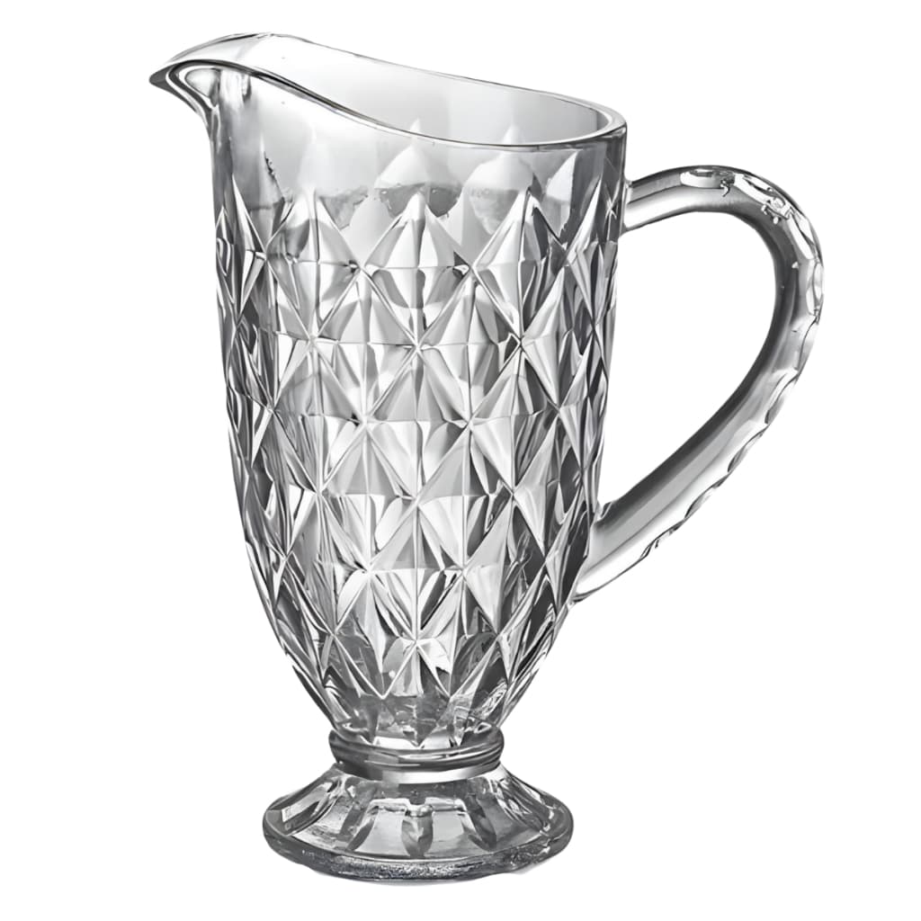 Jarra De Vidro Diamond 1,2L Para Água Suco Drinks Bico Jaca DIamante Abacaxi Transparente
