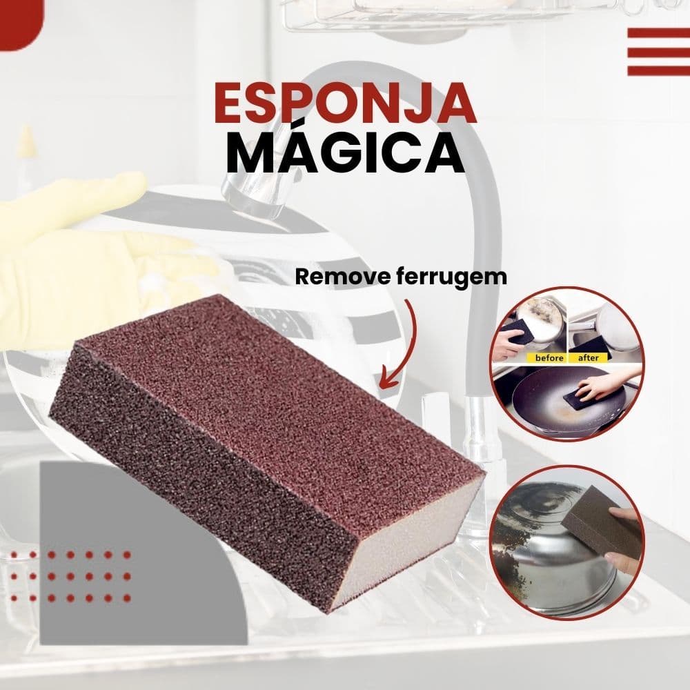 Esponja Mágica Multiuso Remove Ferrugem, Sujeira Pesada, Limpa Forno 1/2/3/4 Peças