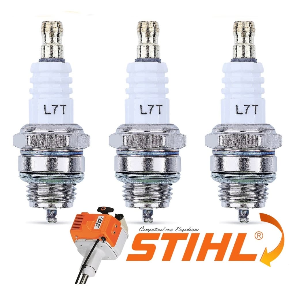 Kit 3 Velas De Ignição Para Roçadeira Stihl Fs160 /Fs220 /Fs280 /Fs290 /Fs350 /Fs380 /Fs300 /Fs310