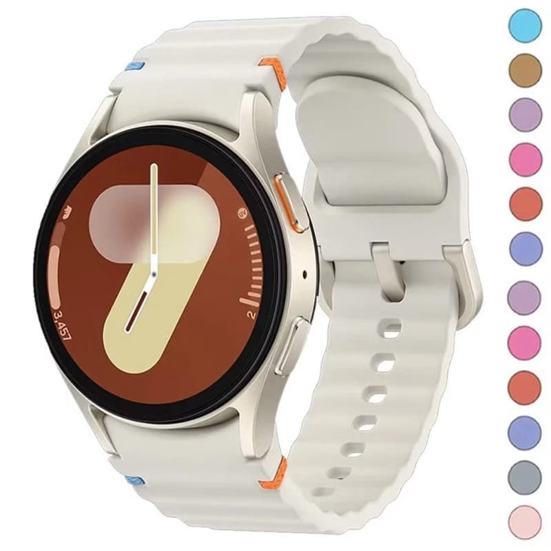 Pulseira CURVADA SOCIAL para Samsung de Silicone Galaxy Watch 7 6 5 4 FE 40mm 44mm 45mm 42mm 46mm