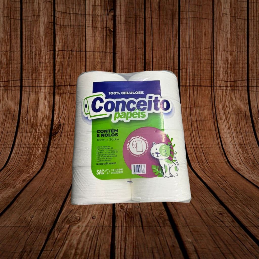 Papel Higienico 100% celulose virgem 300x10x08 conceito papeis