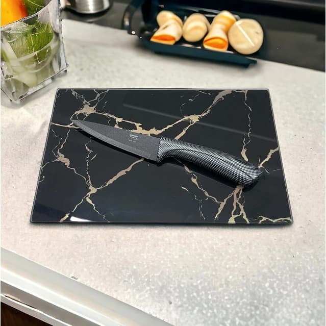 Tábua De Vidro Temperado P/Corte Carnes Queijos Legumes