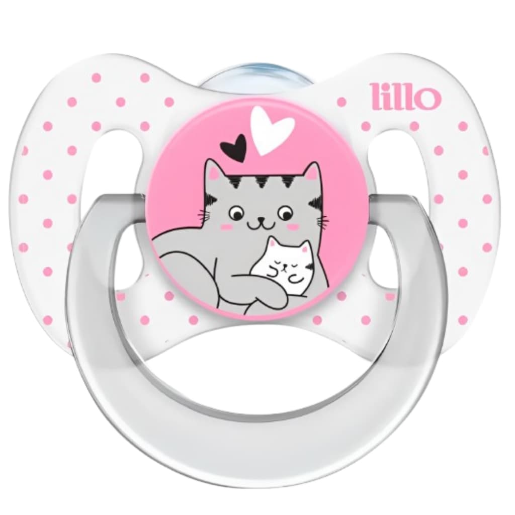 Chupeta Recem Nascido Lillo Ortodôntica com Alça Bico Silicone Macio Ventilação Extra Menina 0-6 m