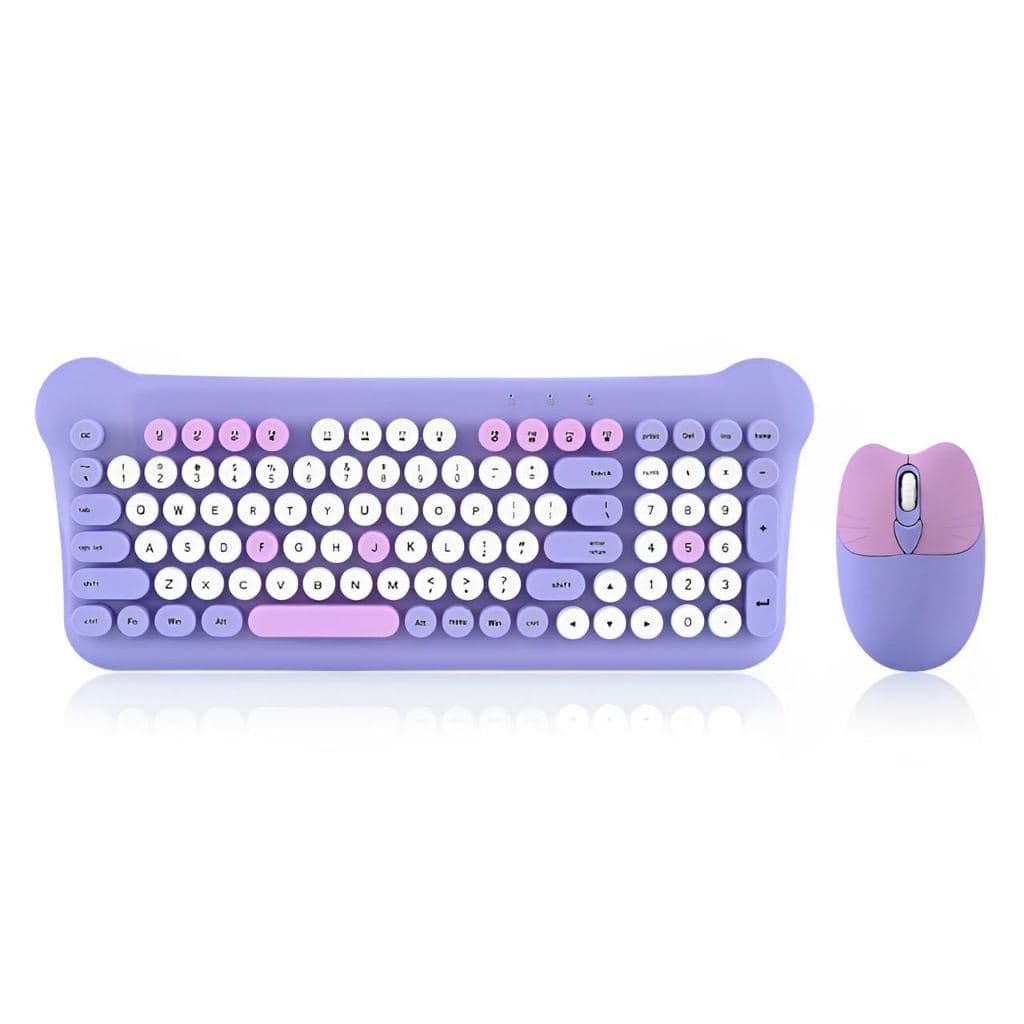 Teclado sem fio 2.4G e mouse lindo teclado feminino