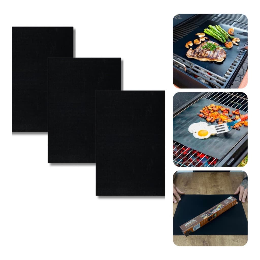 Kit 3 Manta Teflon Para Churrasqueira Grill Forno AirFryer