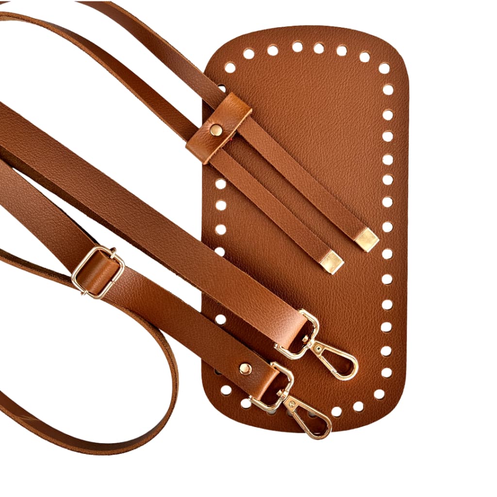 Kit alça transversal em couro sintético, fundo de bolsa mais enforcador