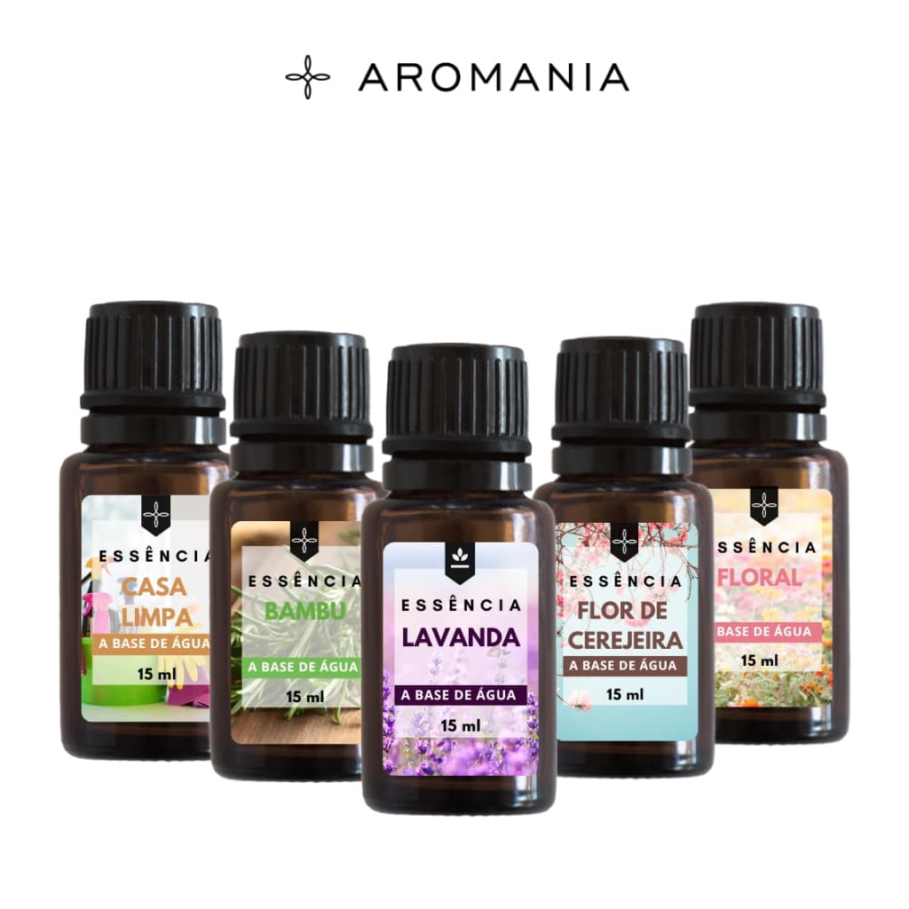 SUPER PROMOÇÃO - Kit com 5 Essências A Base de Água 15ml Para Umidificador e Difusor Elétrico