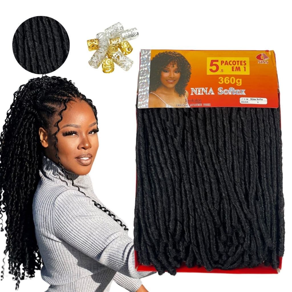 Cabelo Nina Softex Dreade 5 em 1 Pacotão 360 Faz Uma Cabeça Cores
