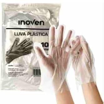 Kit 600 Luva Plástica Descartável Transparente Multiuso