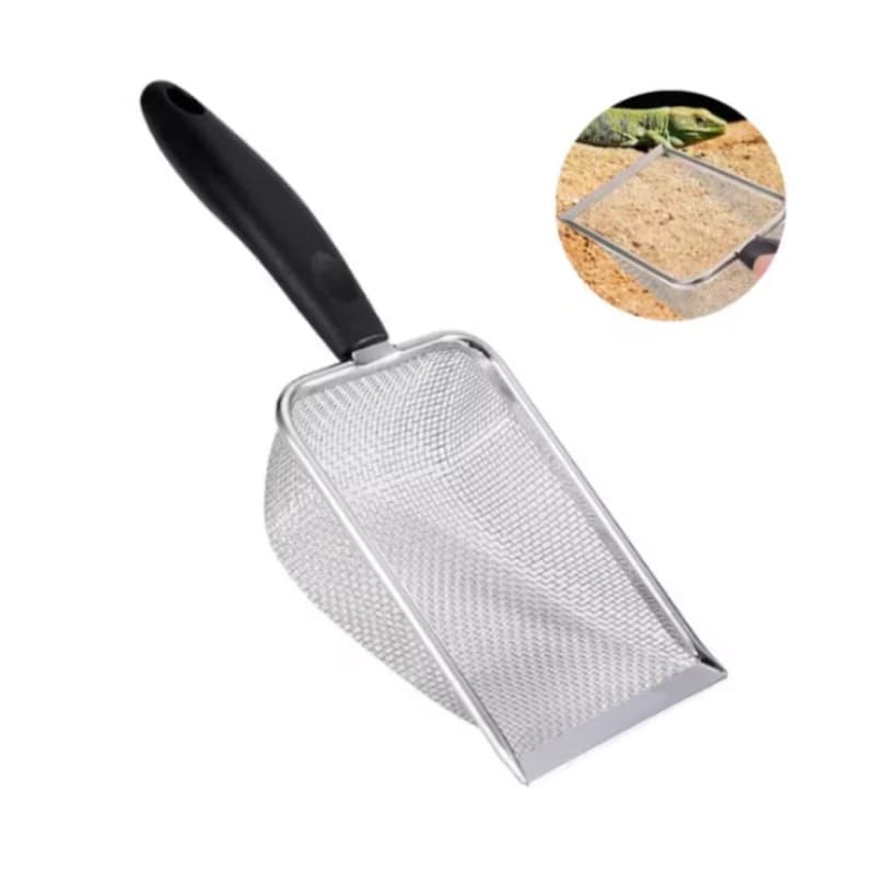 Pá Coletora Higiênica Para Areia de Gatos Pet Aço Inox