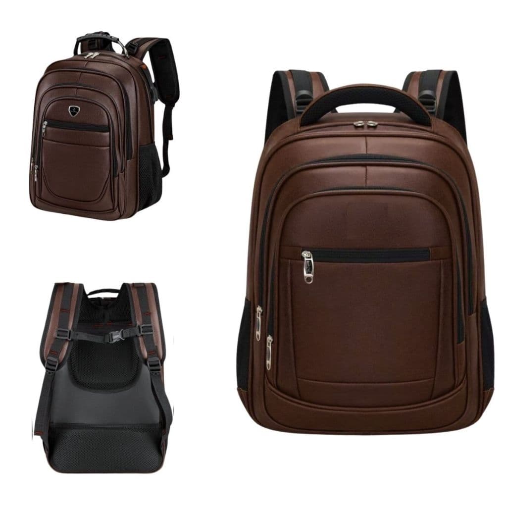 Mochila de Couro Masculina Feminina Grande Reforçada Prática Linda Grande