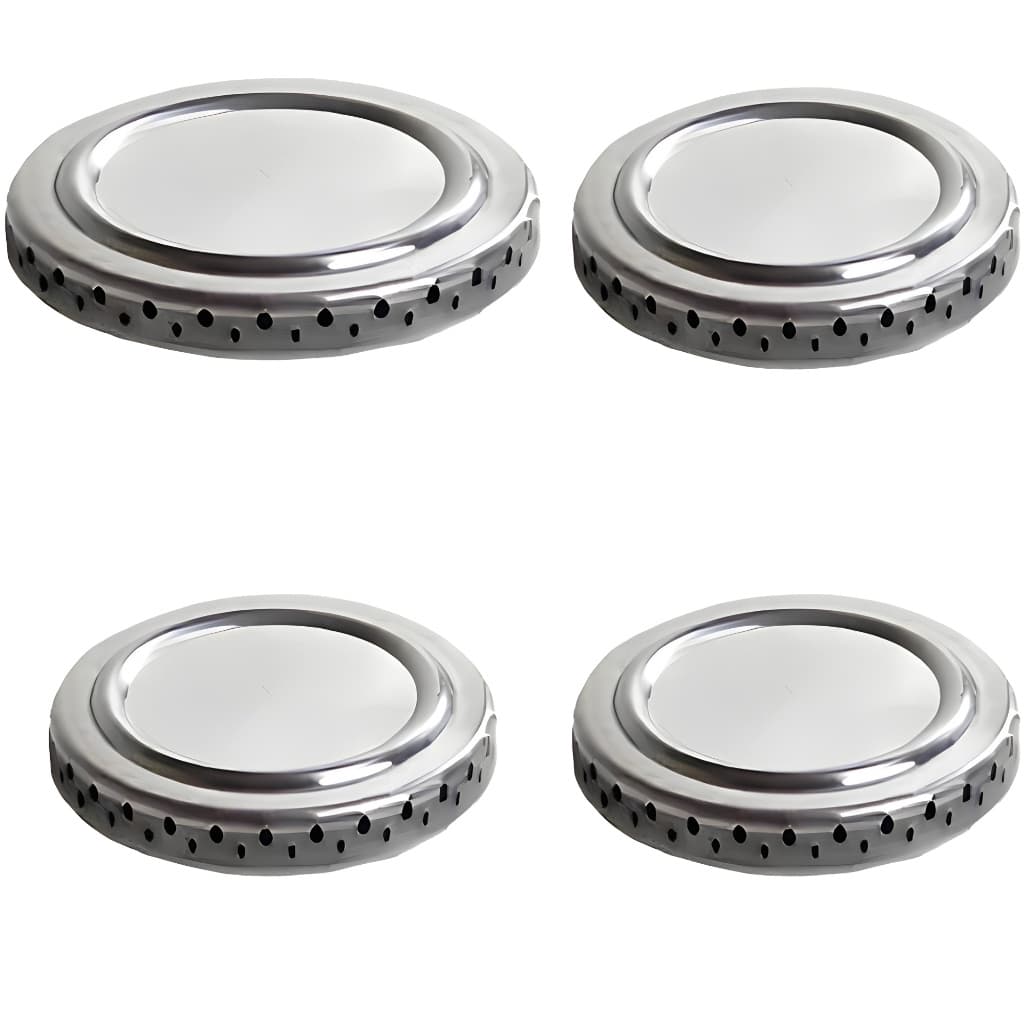 4 Tampas espalhadores de alumínio para Boca de Fogão Atlas Mônaco, 2 pequenas/ 2 Grandes