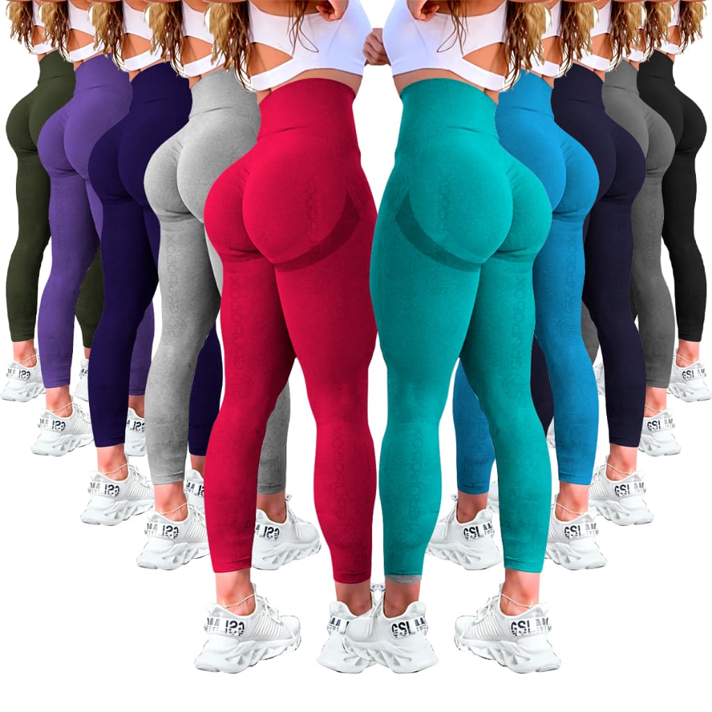 Kit 2 Calças Legging Academia Feminina Esportiva Fitness Yoga Levanta Bumbum Zero Transparência