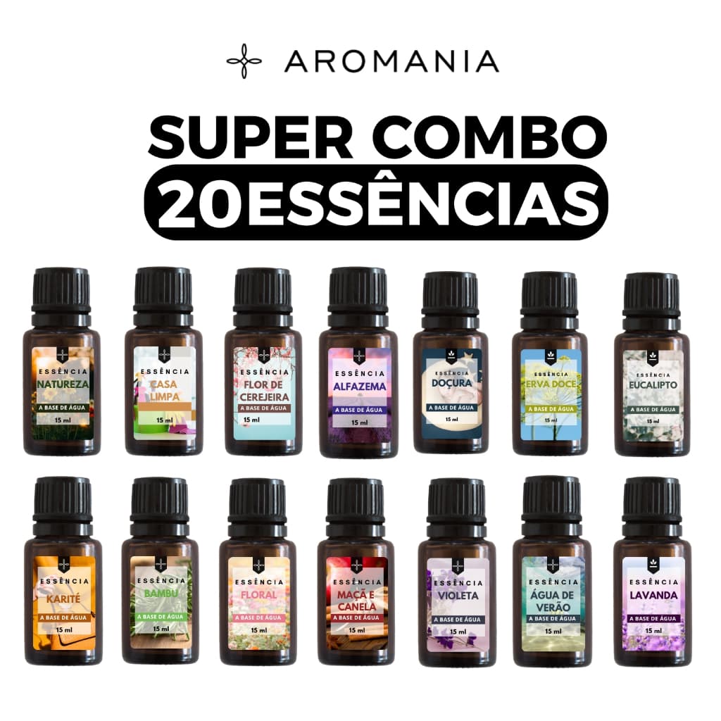 Kit 20 Essências Para Aromatizador e Difusor de Ambiente 15ml - Escolha os Aromas