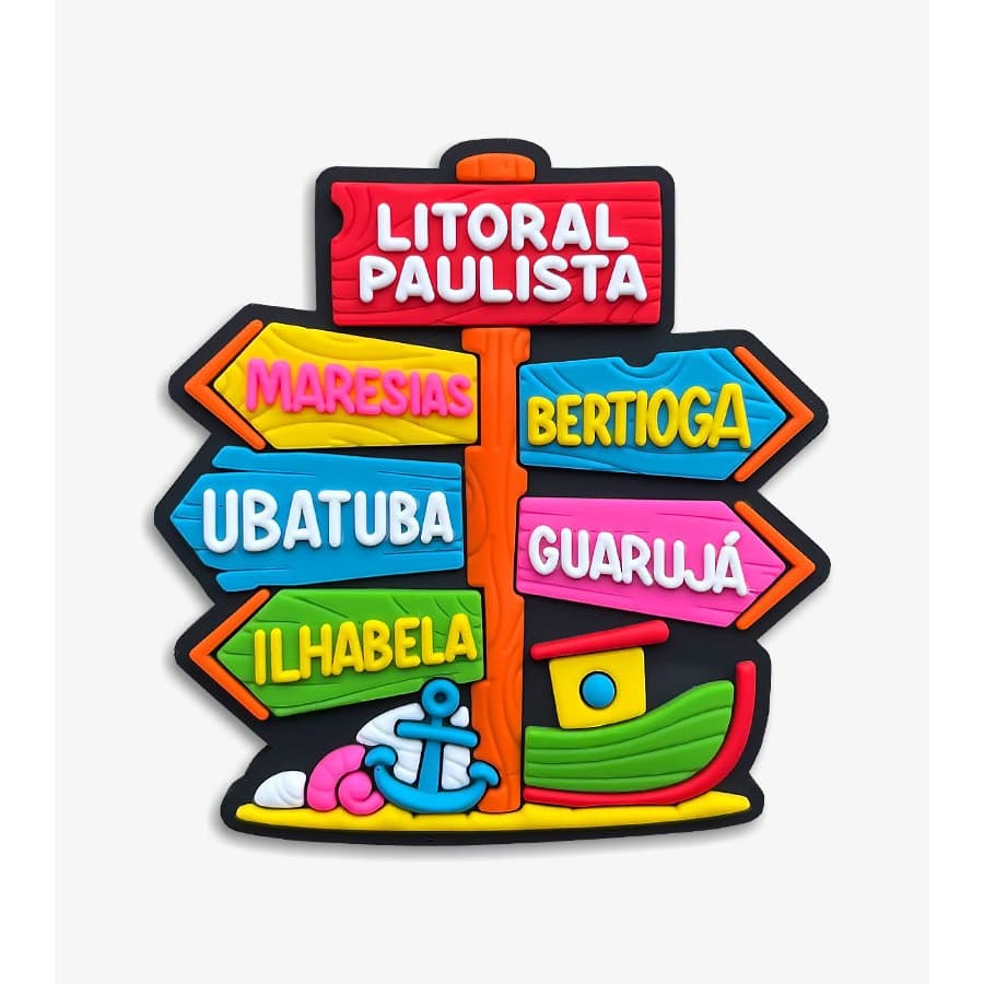 Ímã Litoral Paulista Plaquinha – Ímã de Geladeira Emborrachado