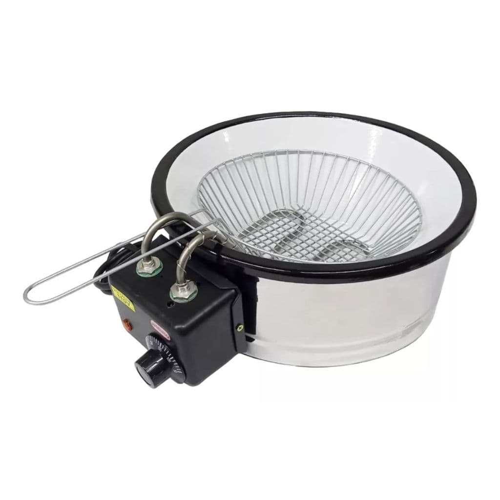 Fritadeira Elétrica 5 Litros Tacho Esmaltado Redonda Profissional Batata Pastel