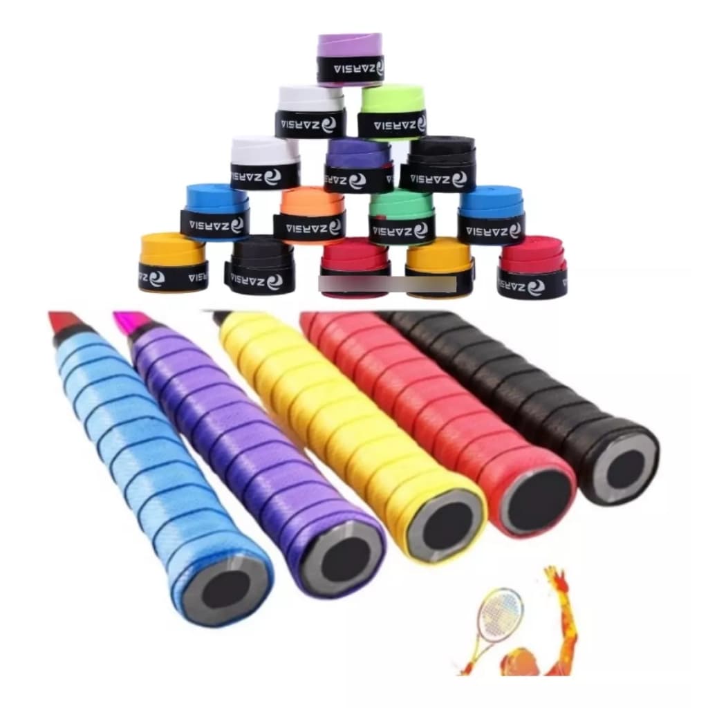 Kit 10x Overgrips Zarsia - Raquetes - Tenis, Beach Tenis, Badminton, Squash - Cores Sortidas