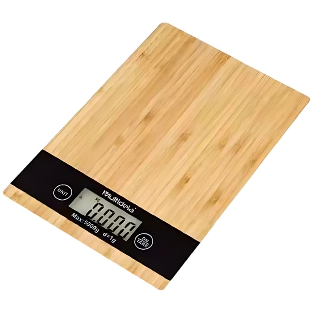 Balança Cozinha Digital Bambu 5Kg Alta Precisão Dieta E Nutrição Multideia