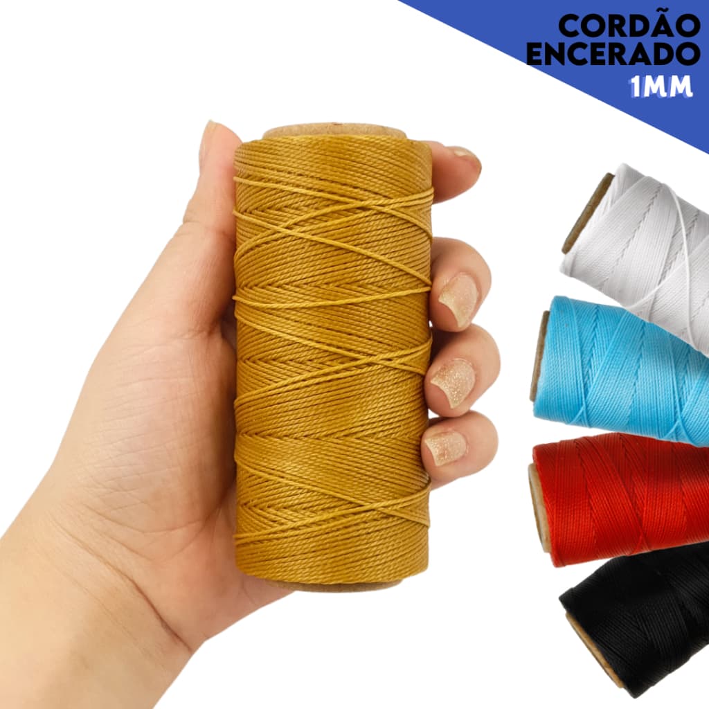 Cordão Encerado 1mm - Fio Cordone - Linha- 100 Metros - Mazzal