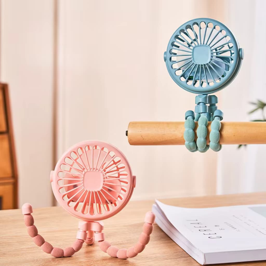Mini Ventilador Portátil De Mão Mesa Recarregavel Usb Pernas Flexiveis e Led MIMI