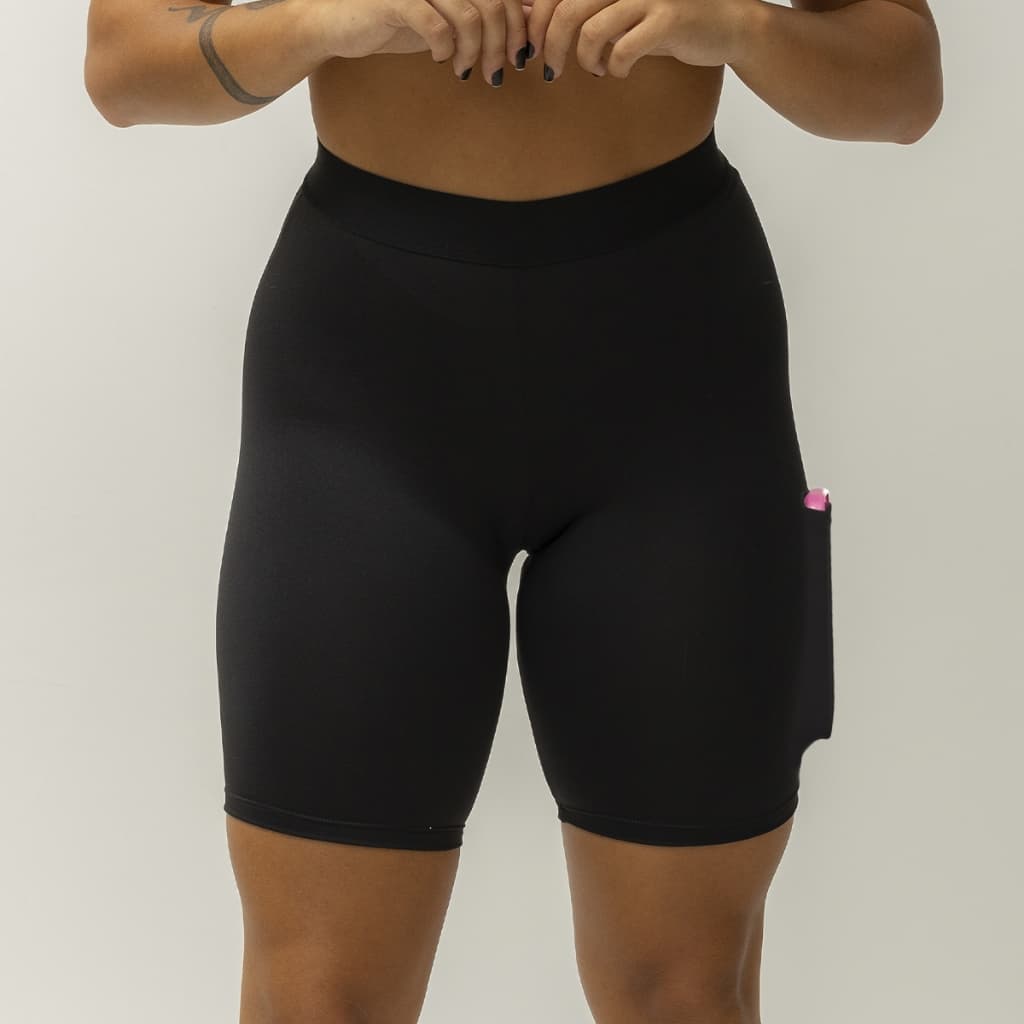 Bermuda Térmica COM BOLSO Feminina Segunda Pele Compressão Proteção Uv 50+ Anti Assaduras Esportes