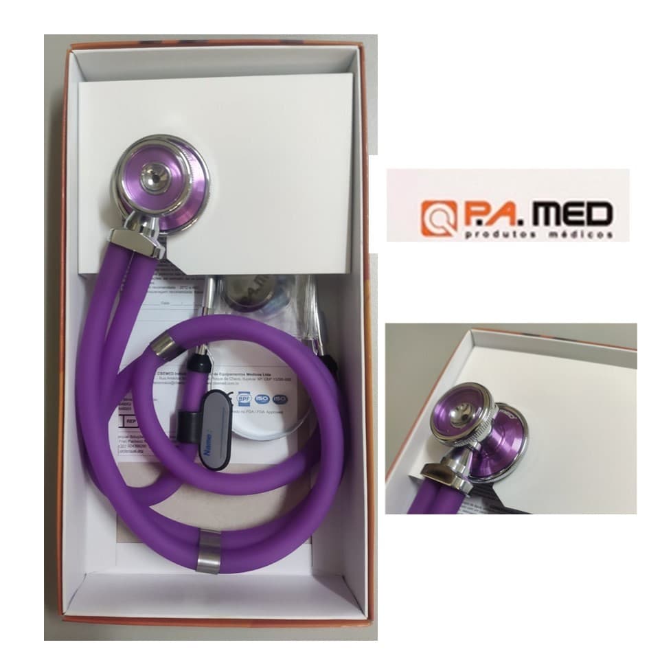 Estetoscópio P.A.Med Llilás Rappaport Original com Película e Olivas de Reserva