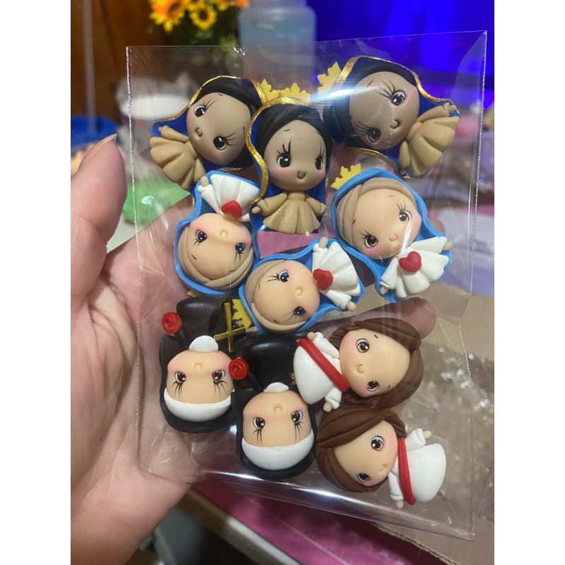 kit 10 Mini Esculturas em Biscuit Santos 🙏🏻