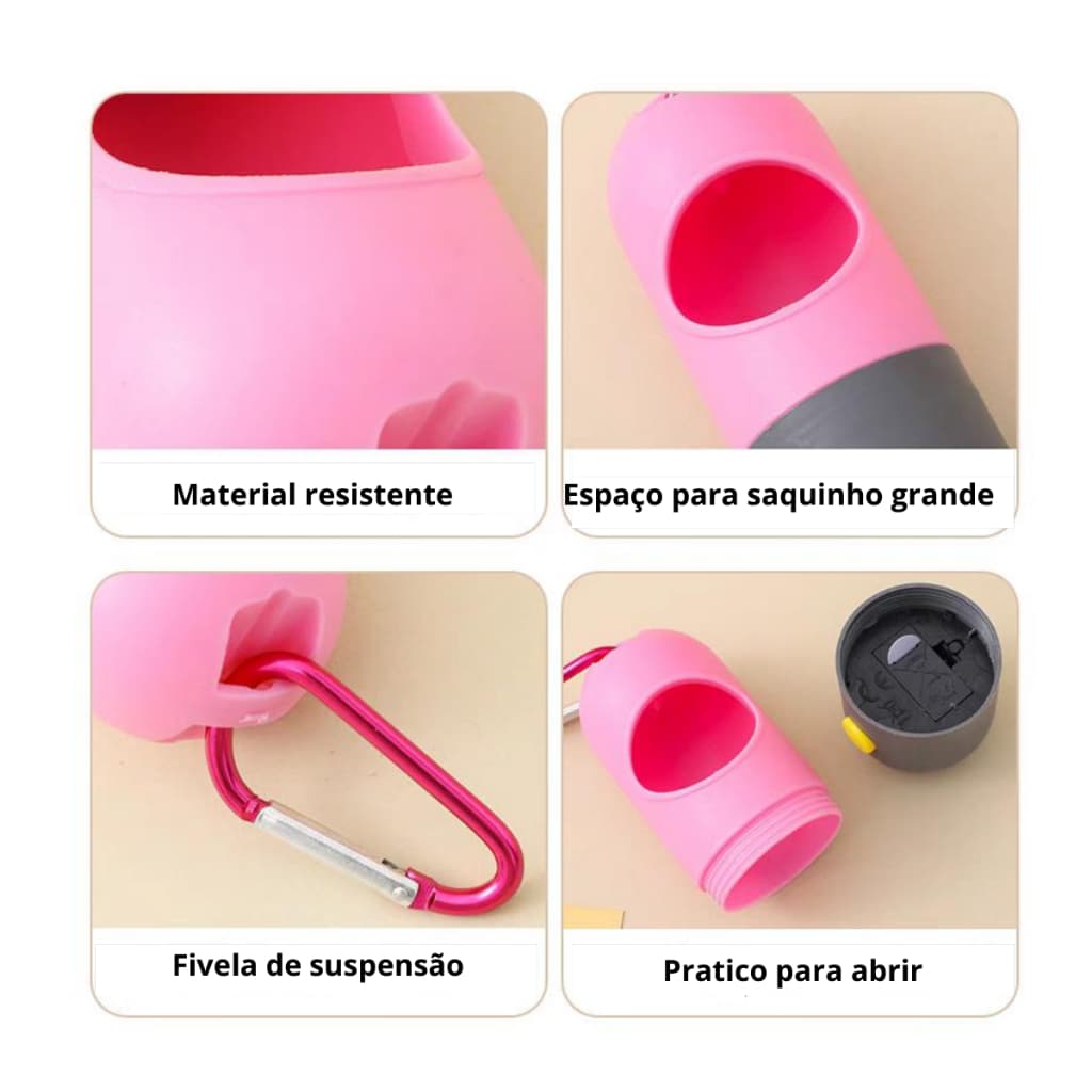 Porta Saquinho Higiênico Para Pet Com Lanterna /1 Refil Com 15 Saquinhos