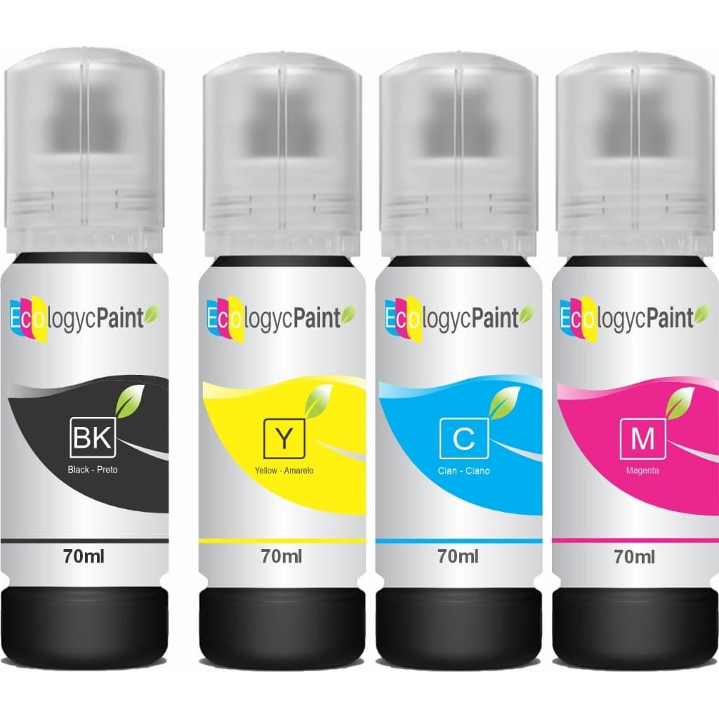 4 Tintas para  uso em  impressora Epson 544 l3250 l3210 l3110 l3150 tintas compatível