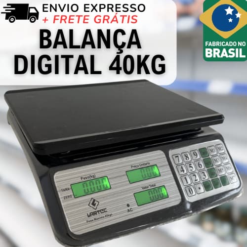 Balança Eletrônica de Cozinha Digital Alta Precisão 40kg Bateria Litio Uso Doméstico