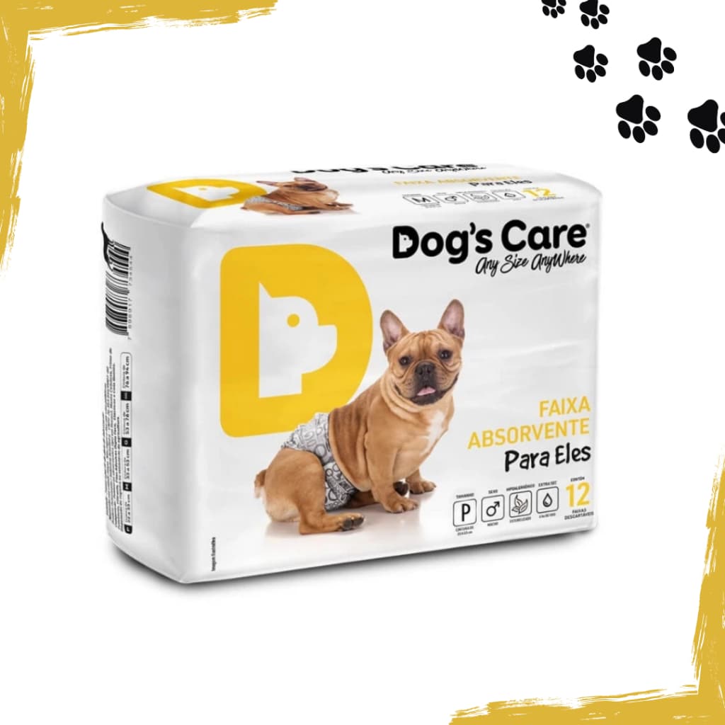 Fralda higiênica cães Pet descartável para cachorro Macho P kit 12 unidades Dogs care