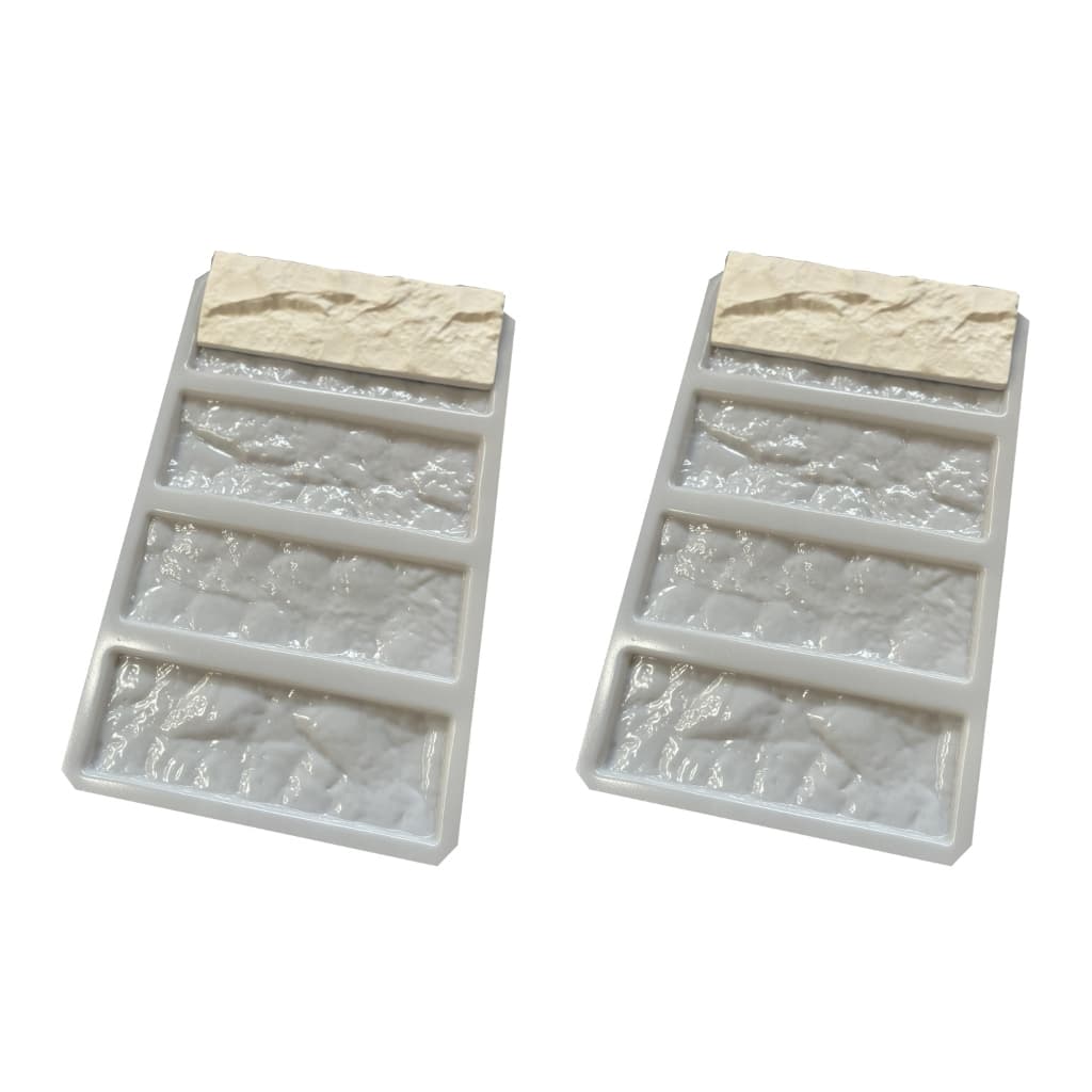 Kit 2 Moldes Gesso Cimento Placa 3d  Rockface 29x10cm