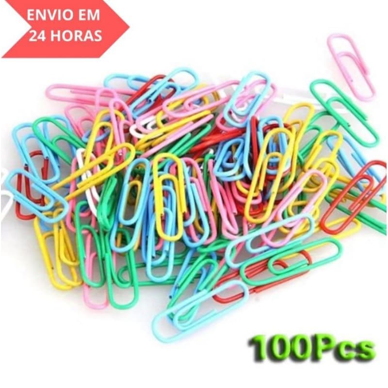Clipes coloridos 100 unidades .