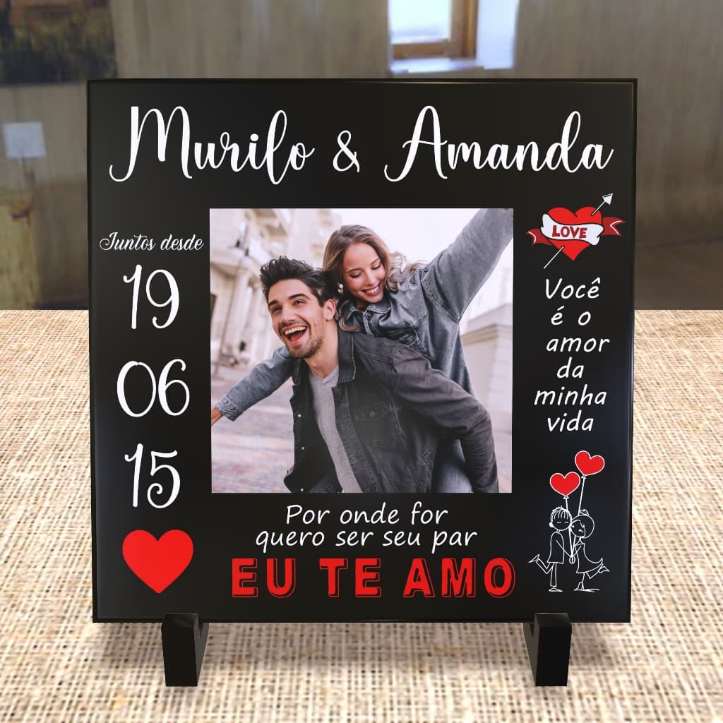 Azulejo Personalizado Casal/ Namorados com foto