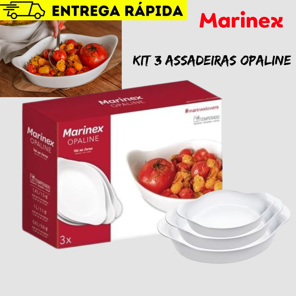 KIT 3 ASSADEIRAS OPALINE - NADIR