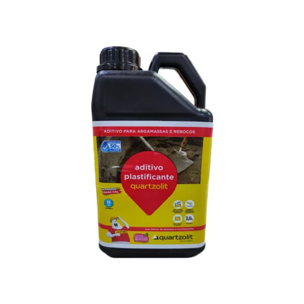 Aditivo Plastificante Rebocos Argamassas 3,6L Quartzolit