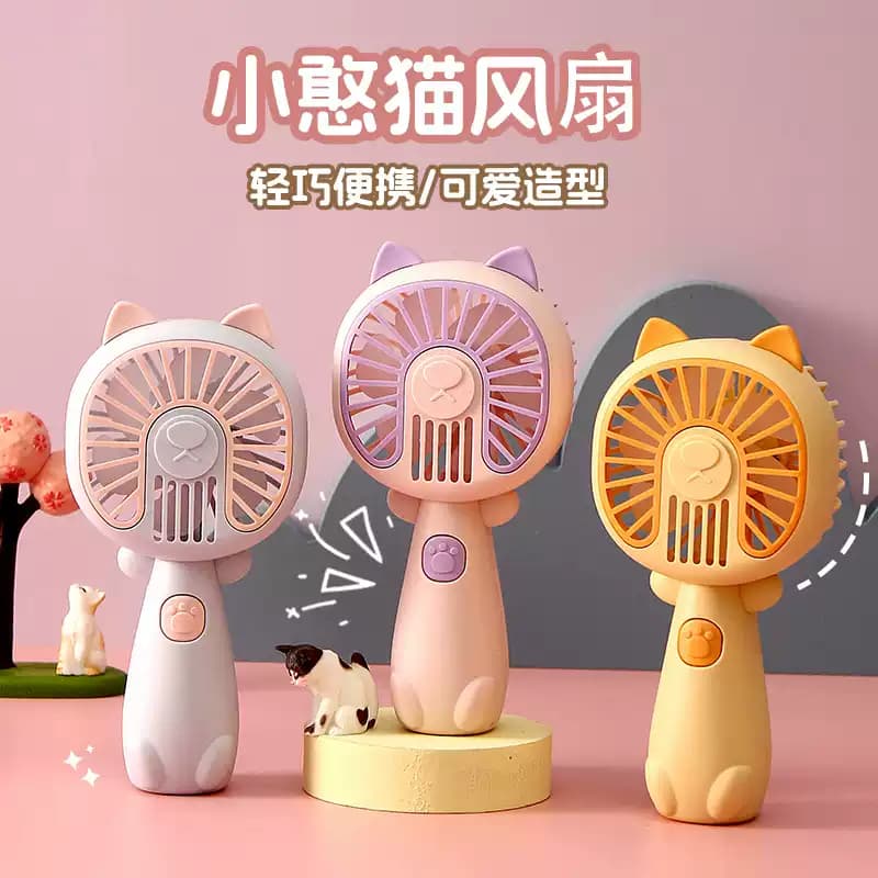 Mini ventilador portátil de gato fofo de desenho animado C1