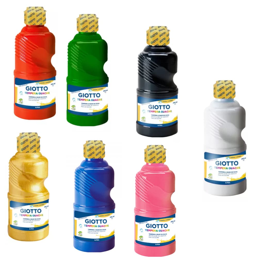 Tinta Guache  250ml  Garrafa Giotto p/ uso em Isopor,EVA,madeira,papel.