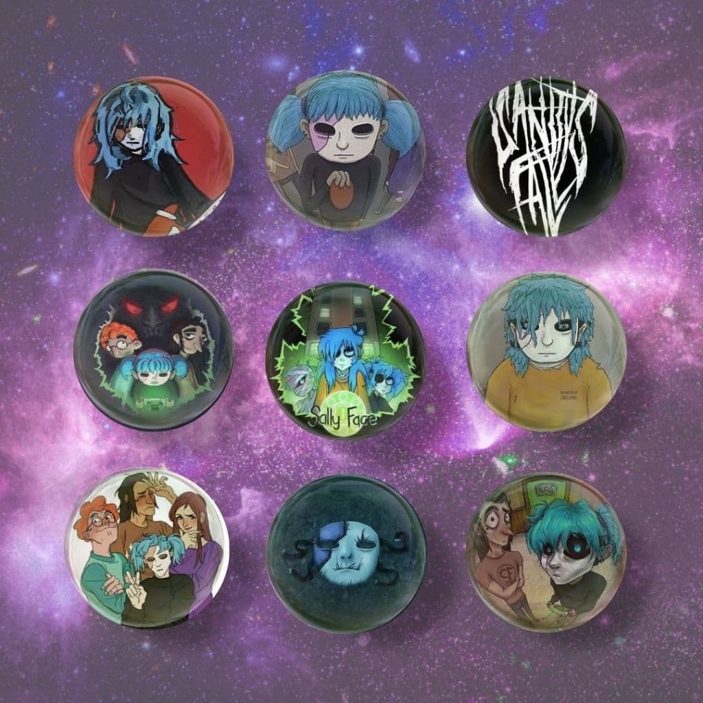 Sally Face Broches /Pin/Bottons tamanho 3,5cm pacotes atacado