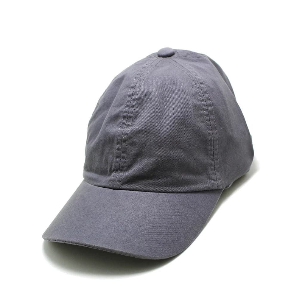 Boné Cinza Liso De Sarja Unissex Aba Curvada Com Regulagem