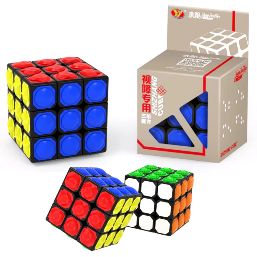 Cubo Mágico Adaptado 3x3 Em Alto Relevo Para Cegos Profissional