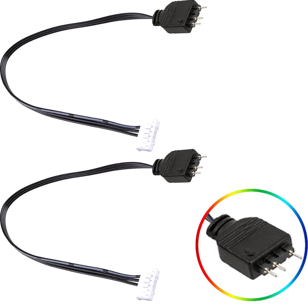 Cabo Adaptador Controladora 6 Pinos Para 3 pinos ARGB 5V Alta Qualidade 1 ou 2 Unidades