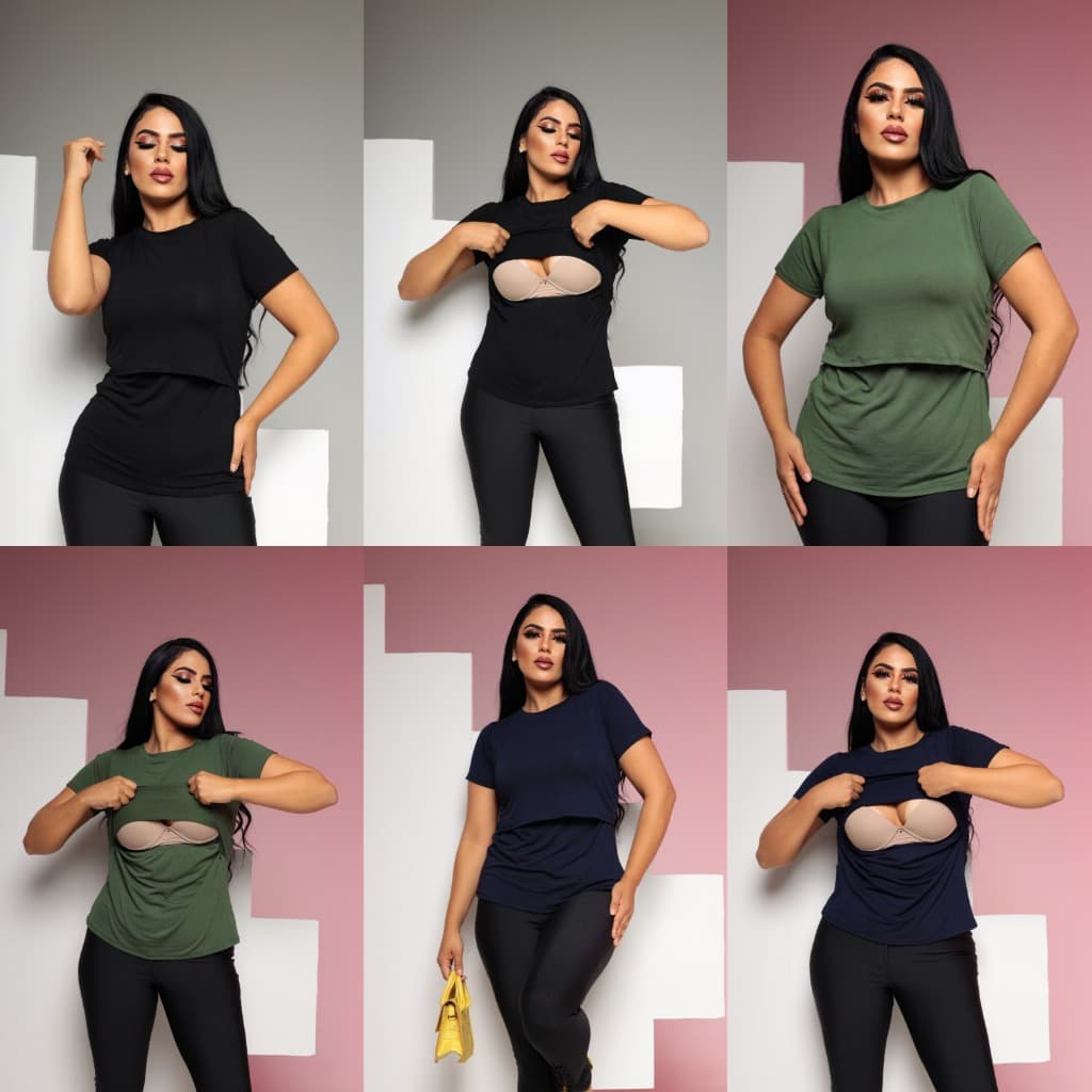 Blusa Amamentação Feminina Blusinha Maternidade Roupa Amamentação