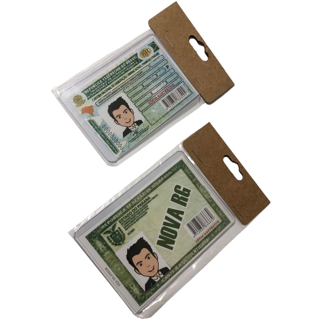 Kit Combo 2x Capas Protetoras Para Documento Em Acrílico Habilitação + Rg Documentação Proteger
